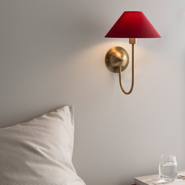 Globen Lighting zidna lampa IRIS, bordo, visina 32 cm, Crvena, Dnevni boravak/blagovaonica, Tkanina / tekstil