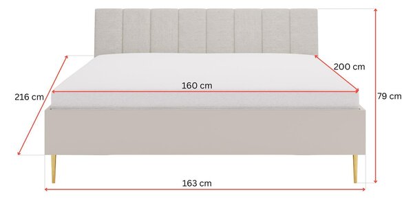 Bračni krevet 160x200 cm Bellic B5 (kašmir) (s podnicom)