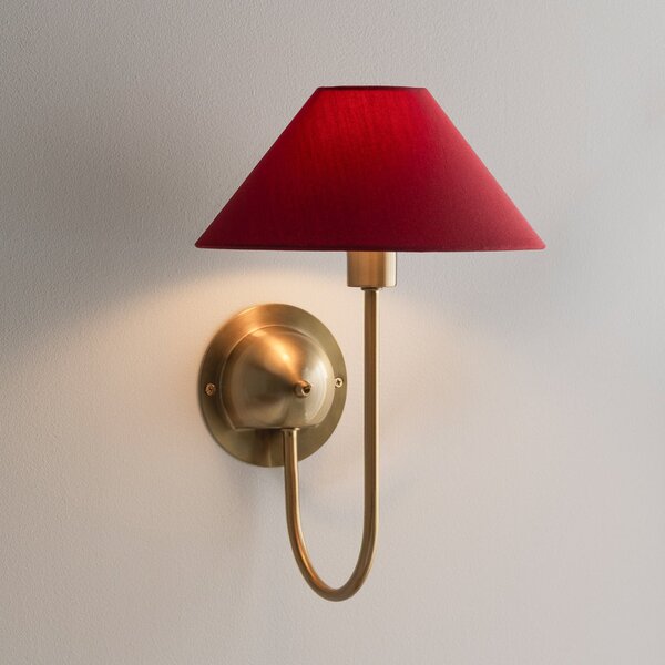 Globen Lighting zidna lampa IRIS, bordo, visina 32 cm, Crvena, Dnevni boravak/blagovaonica, Tkanina / tekstil