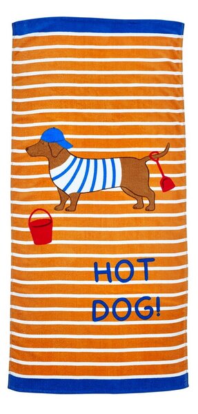 Narančasti pamučan ručnik za plažu 76x160 cm Hot Dog – Catherine Lansfield
