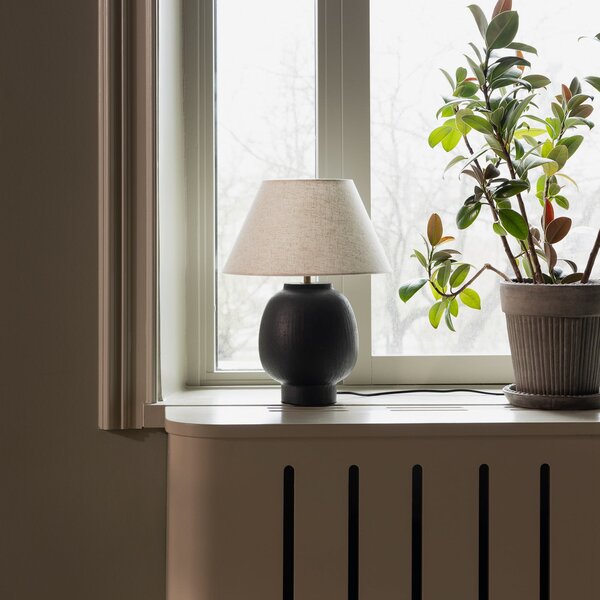 Globen Lighting Lorenzo stolna lampa, crna, visina 46 cm, keramika, Crno, Dnevni boravak/blagovaonica, Keramika