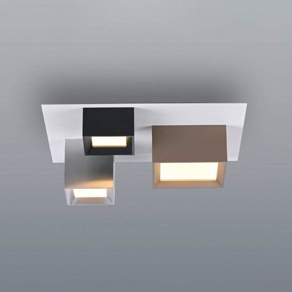 PURE Manhattan LED stropna svjetiljka, višebojna, s 3 svjetla, CCT, prigušiva, Višebojno, Područje hodnika, Aluminij