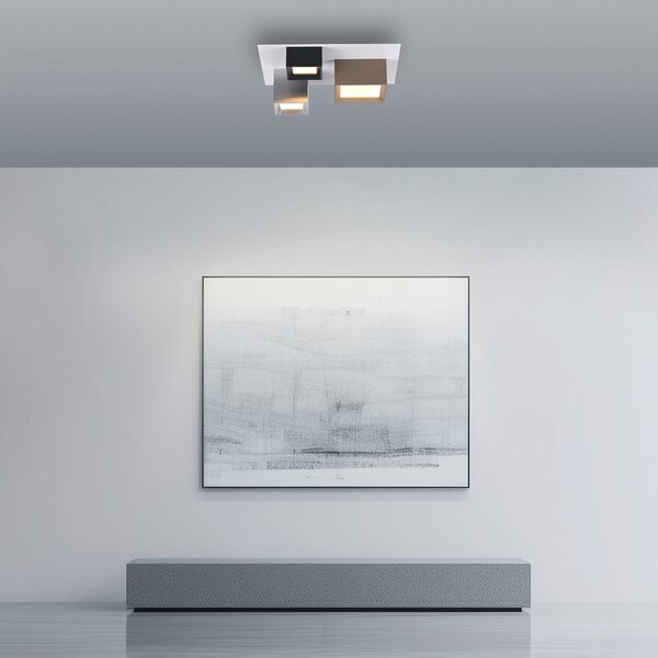 PURE Manhattan LED stropna svjetiljka, višebojna, s 3 svjetla, CCT, prigušiva, Višebojno, Područje hodnika, Aluminij