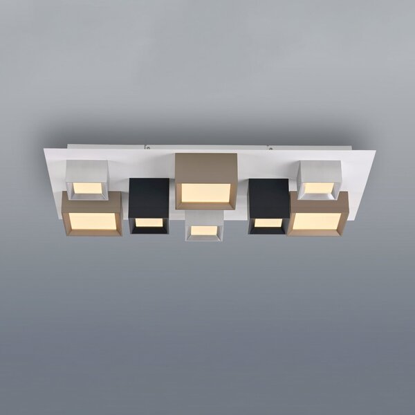 PURE Manhattan LED stropna svjetiljka, višebojna, s 8 žarulja, CCT, prigušiva, Višebojno, Područje hodnika, Aluminij