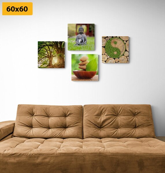 Set slika Feng Shui u zelenom dizajnu