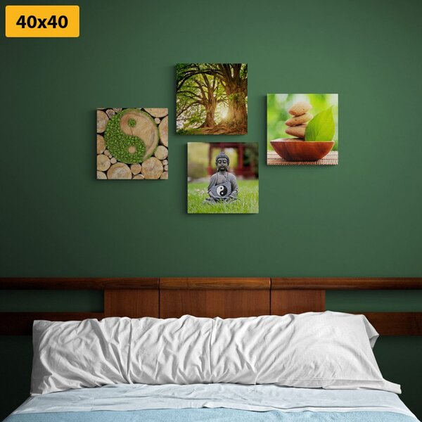 Set slika Feng Shui u zelenom dizajnu