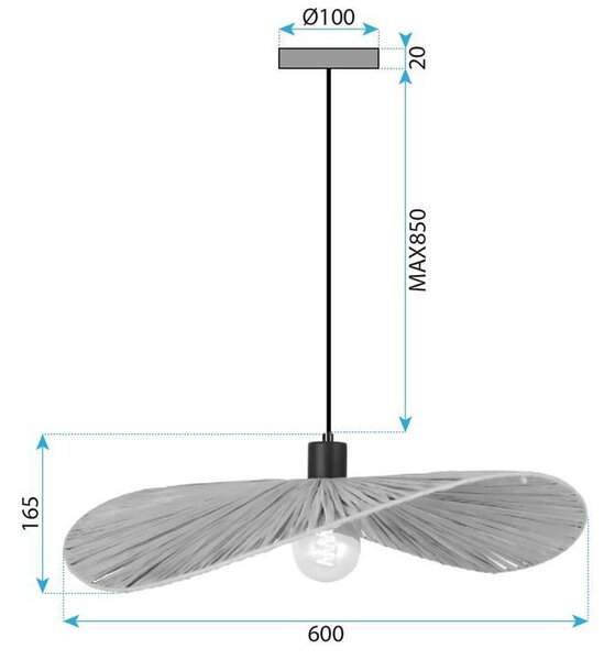 Lampa Viseća APP1826-1CP NATURE BLACK