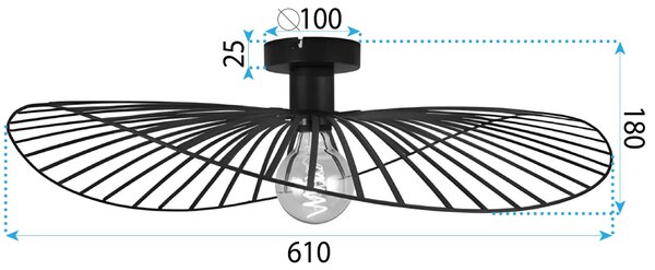 Lampa Viseća APP1843-1C BLACK