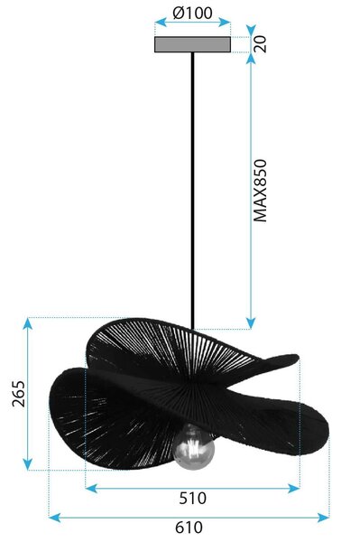 Lampa Viseća APP1833-1CP BLACK