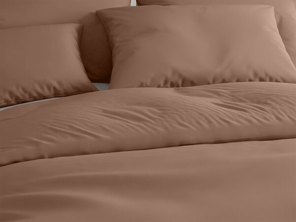 Pamučna posteljina LUX smeđa hotelski džep Dimenzije posteljine: 70 x 90 cm | 140 x 200 cm