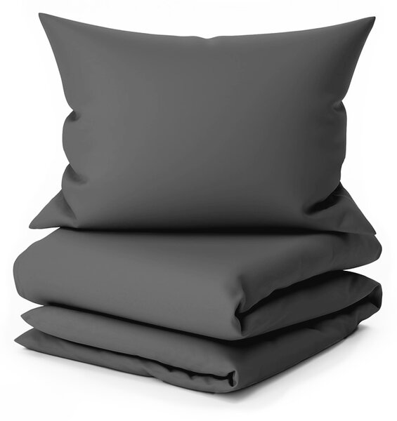 Pamučna posteljina LUX tamno siva s hotelskim džepom Dimenzije posteljine: 70 x 90 cm | 140 x 200 cm
