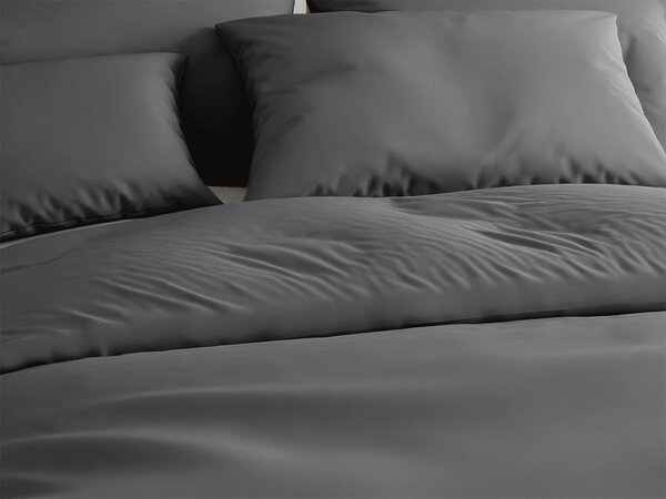 Pamučna posteljina LUX tamno siva s hotelskim džepom Dimenzije posteljine: 70 x 90 cm | 140 x 200 cm
