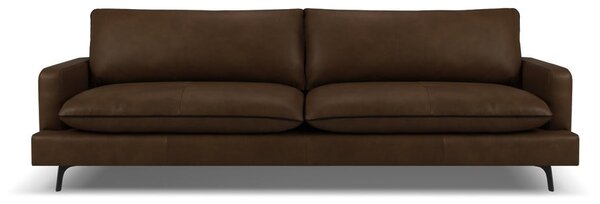 Tamno smeđa kožna sofa 260 cm Virna – Micadoni Home