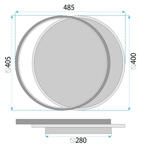 LHJ076-C CRNA LED stropna svjetiljka 40 CM