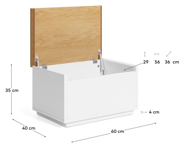 Škrinja u dekoru hrasta u prirodnoj boji 60x35 cm Abilen – Kave Home