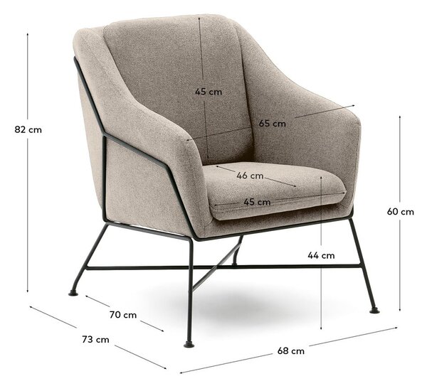 Bež fotelja Brida – Kave Home