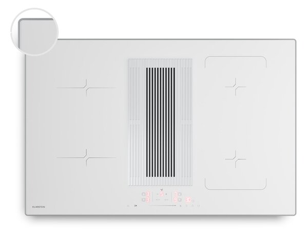 Klarstein Velaire indukcijska ploča za kuhanje s napom | 4 zone kuhanja | 8400 W | 80 cm