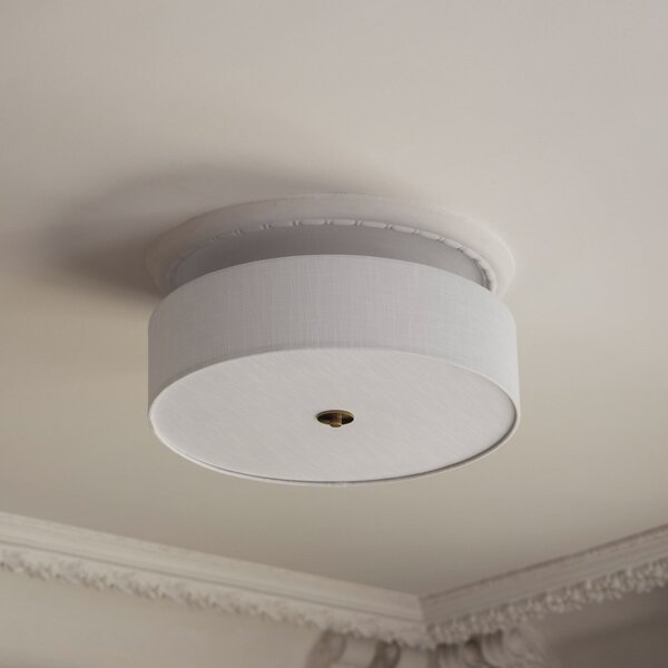 Globen Lighting Noah stropna svjetiljka, Ø 50 cm, bijela, prigušiva, Bijela, Dnevni boravak/blagovaonica, Tkanina / tekstil
