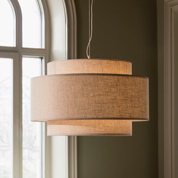 Globen Lighting Noah Bouclé viseća svjetiljka, Ø 70 cm, bež, prigušiva, Bež, Dnevni boravak/blagovaonica, Tkanina / tekstil