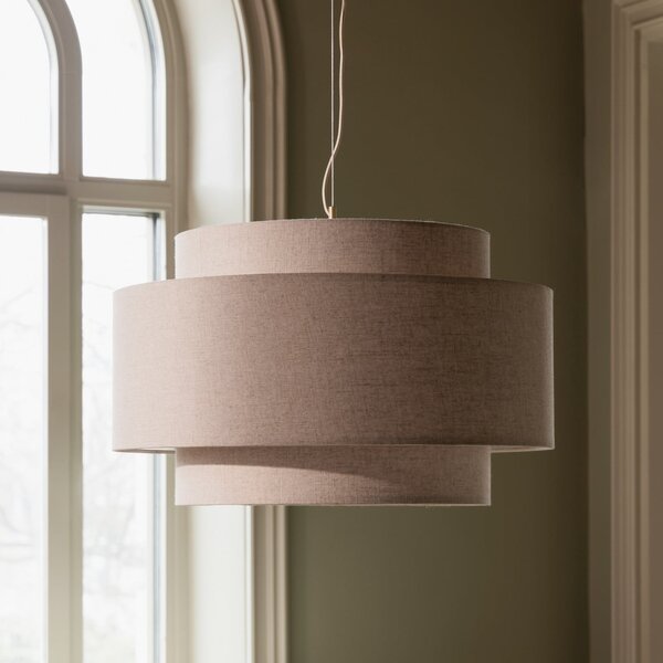 Globen Lighting Noah Bouclé viseća svjetiljka, Ø 70 cm, bež, prigušiva, Bež, Dnevni boravak/blagovaonica, Tkanina / tekstil