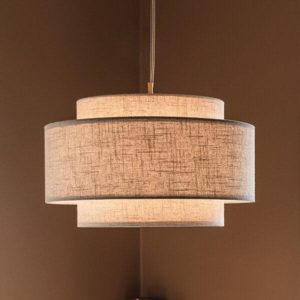 Globen Lighting Noah Bouclé viseća svjetiljka, Ø 50 cm, bež, prigušiva, Bež, Dnevni boravak/blagovaonica, Tkanina / tekstil