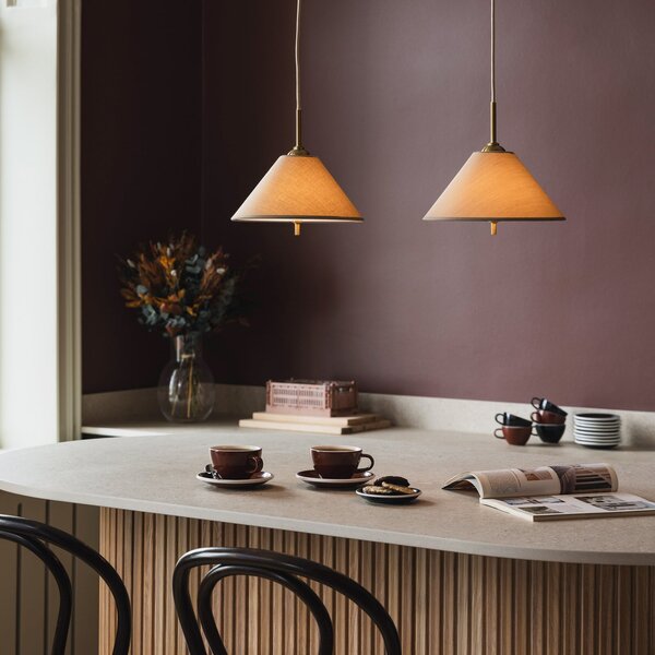 Globen Lighting IRIS 25 viseća lampa, mocha smeđa, Ø cm, prigušiva, Smeđa / hrđa, Dnevni boravak/blagovaonica, Tkanina / tekstil