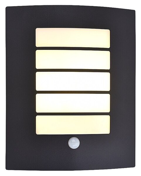 Lutec LED vanjska svjetiljka sa senzorom pokreta Slim (40 W, D x Š x V: 30,5 x 10 x 23,5 cm, Crna)