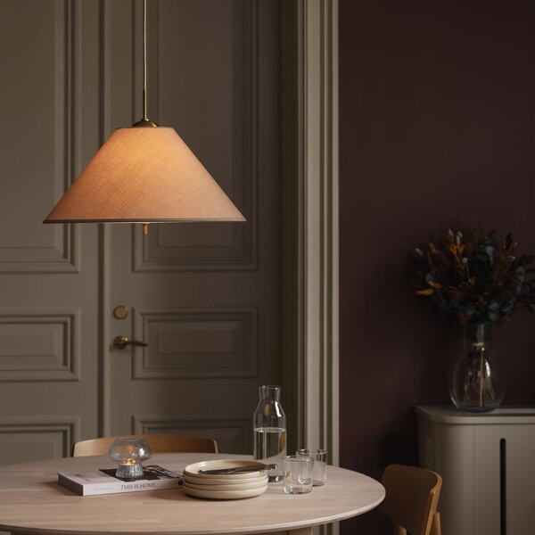 Globen Lighting IRIS 50 viseća lampa, mocha smeđa, Ø cm, prigušiva, Smeđa / hrđa, Dnevni boravak/blagovaonica, Tkanina / tekstil