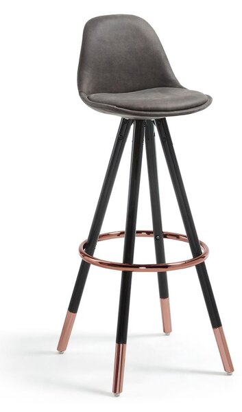 STAGS barska stolica drvo crne boje, materijal grafitne boje