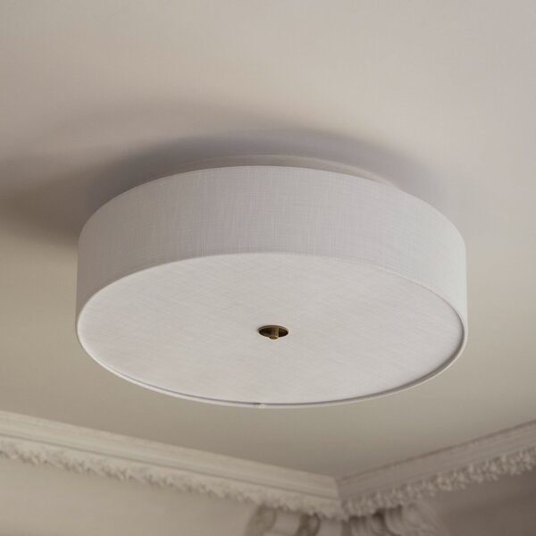Globen Lighting Noah stropna svjetiljka, Ø 65 cm, bijela, prigušiva, Bijela, Dnevni boravak/blagovaonica, Tkanina / tekstil