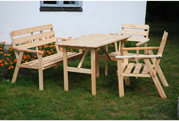 Vrtni blagovaonski set od borovine za 4 osobe Nordic - Rojaplast