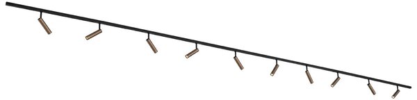 Moderni sustav rasvjete sa 10 reflektora tamno brončane boje 1-fazni - Slimline Uzzy
