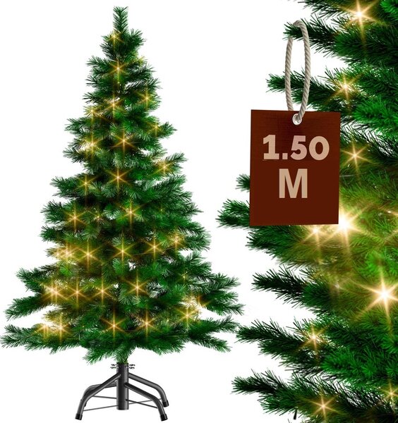 Umjetno božićno drvce RUDOLPH s lampicama, 150 cm, zeleno Casaria