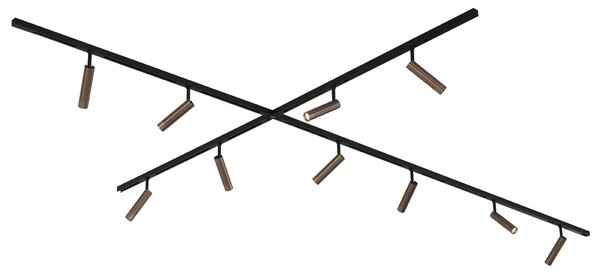 Moderni sustav rasvjete sa 10 reflektora tamno brončane boje 1-fazni - Slimline Uzzy