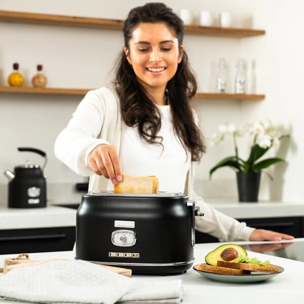 Westinghouse Retro Black 2 Slice toster