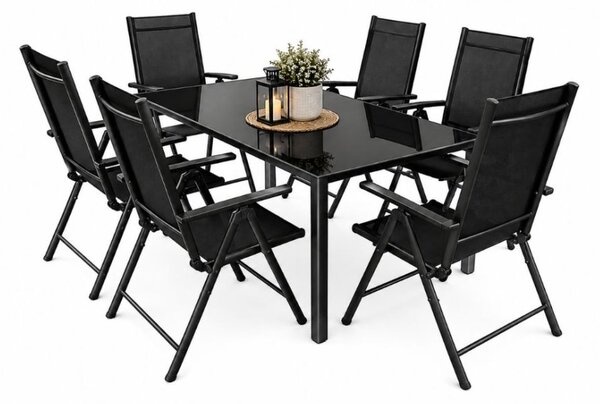 Vrtni set za 6 osoba - aluminijski stol i 6 sklopivih stolica