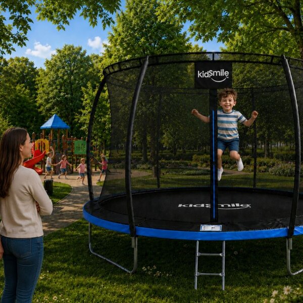 Vrtni trampolin 312 cm (10FT) s unutarnjom zaštitnom mrežom i ljestvama Ružičasta