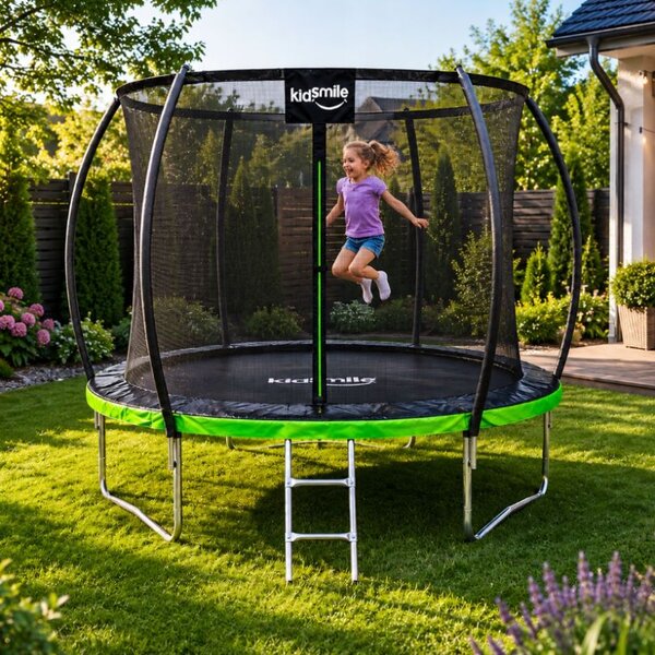 Vrtni trampolin 252 cm (8FT) s unutarnjom zaštitnom mrežom i ljestvama Plava