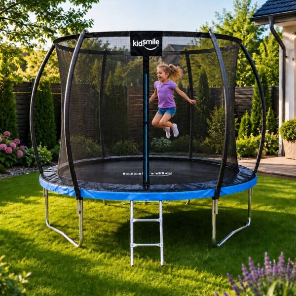 Vrtni trampolin 252 cm (8FT) s unutarnjom zaštitnom mrežom i ljestvama Plava