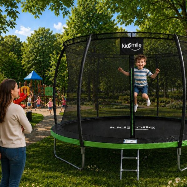 Vrtni trampolin 312 cm (10FT) s unutarnjom zaštitnom mrežom i ljestvama Ružičasta