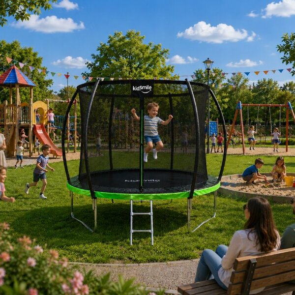 Vrtni trampolin 252 cm (8FT) s unutarnjom zaštitnom mrežom i ljestvama Plava