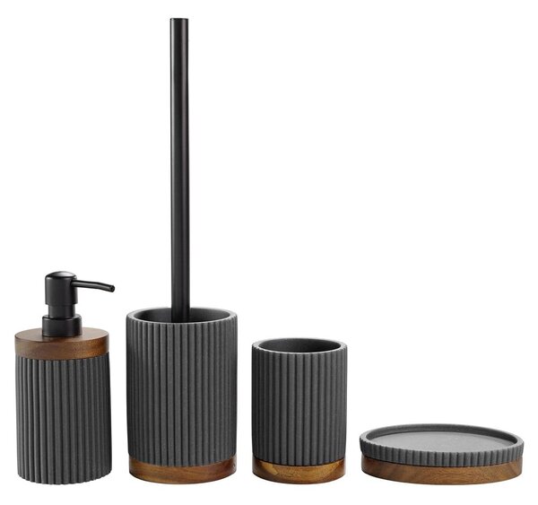 Antracitno sivi dozator sapuna od polyresina 350 ml Niagara – douceur d'intérieur