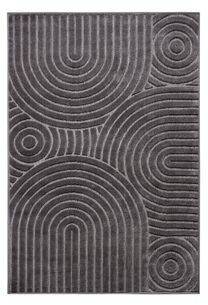 Antracitno sivi tepih 57x90 cm Iconic Wave – Hanse Home