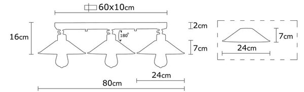 Stropna svjetiljka u brončanoj boji s metalnim sjenilom ø 24 cm Berceste – Opviq lights