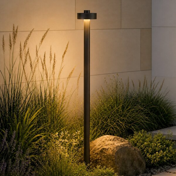 Lucande Nirella LED stazna svjetiljka, 100 cm, crna, CCT, IP65, Crno, Metal