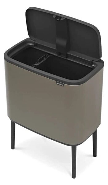 Siva željezna kanta za smeće za odvojeni otpad/na dodir 34 l Bo Touch Bin – Brabantia