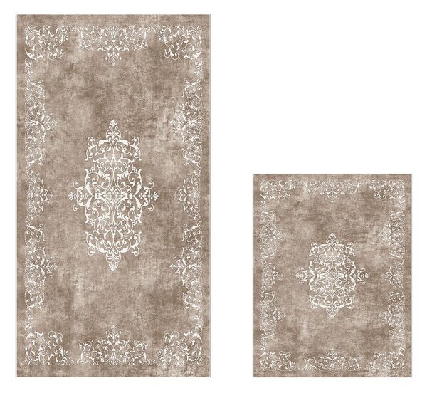 Sive/smeđe-sive kupaonske prostirke u setu 2 kom 60x100 cm – Foutastic