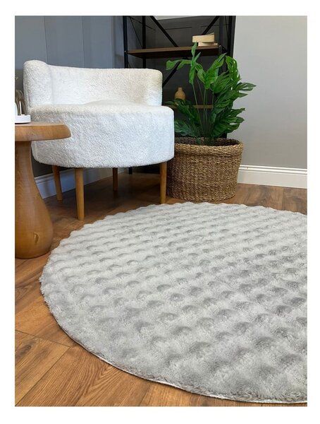 Sivi periv okrugao tepih ø 120 cm Bubbly – Oyo Concept