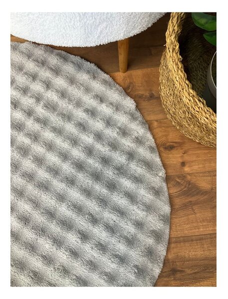 Sivi periv okrugao tepih ø 120 cm Bubbly – Oyo Concept