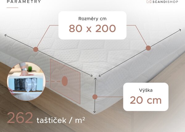 Kokosov madrac COCO MAXI 20 cm 80 x 200 cm Zaštita madraca: SA zaštitom madraca